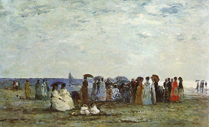 Eugene Boudin Bathers on the Beach at Trouville China oil painting art